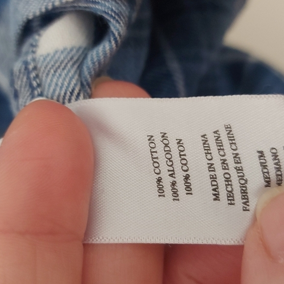 Rails Lennox Navy Yale White Plaid Brushed Cotton Shirt Size Medium - Picture 8 of 8